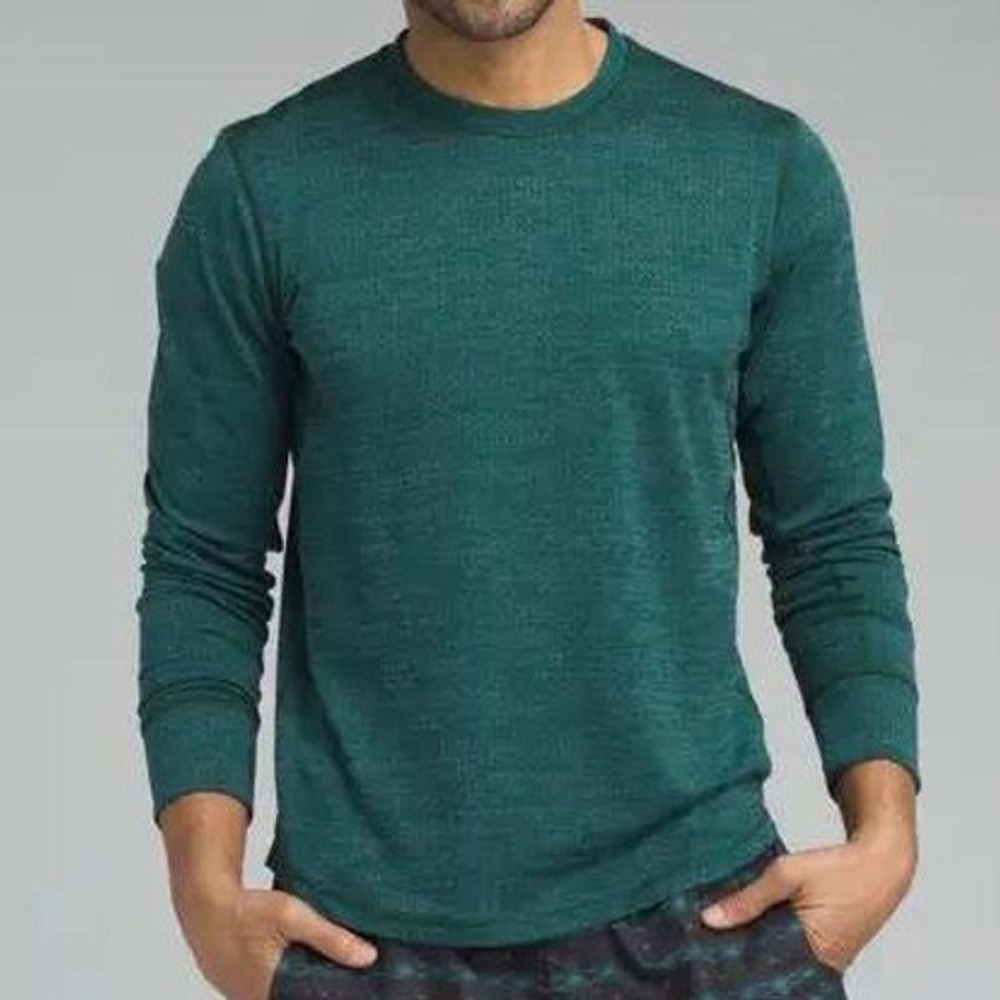 prAna Pratt Long Sleeve Crew Mens‎ Medium Highland Green M21181410 Breathe Shirt